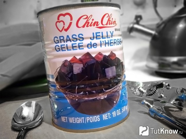 Трава желе Grass Jelly в жестяной банке