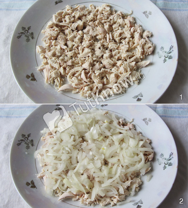 Креветки под шубой с ананасами и маслинами