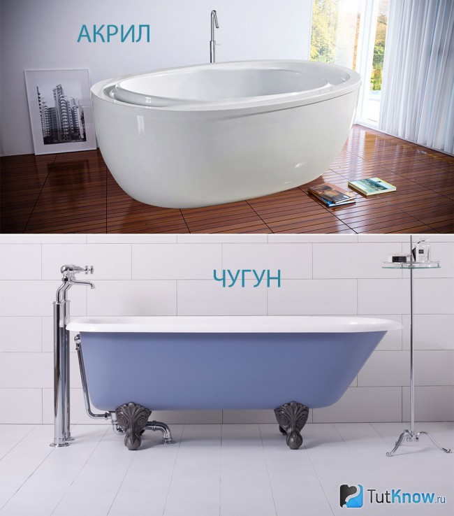 Ванна из чугуна и акрила