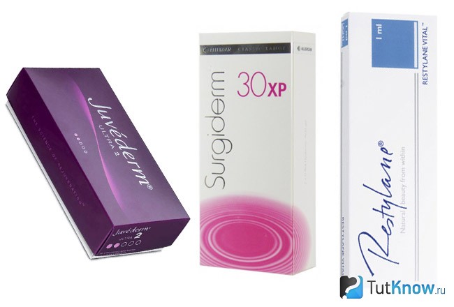 Препараты для контурной пластики Juvederm, Surgiderm, Restylane