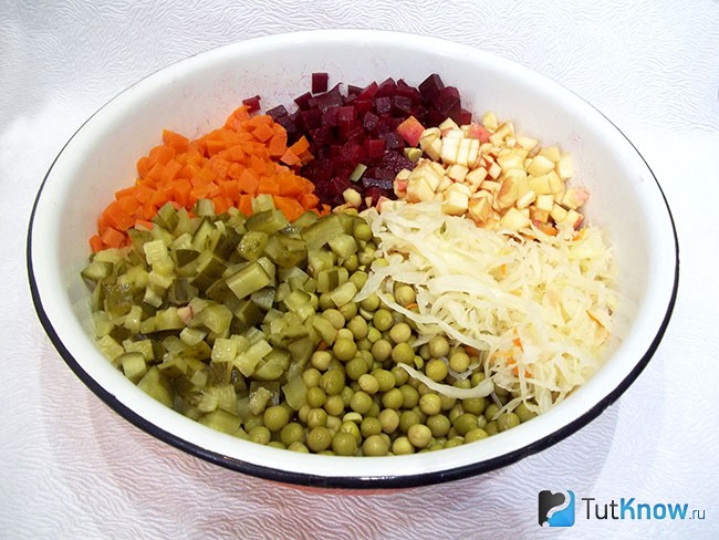 Все продукты сложены сместе