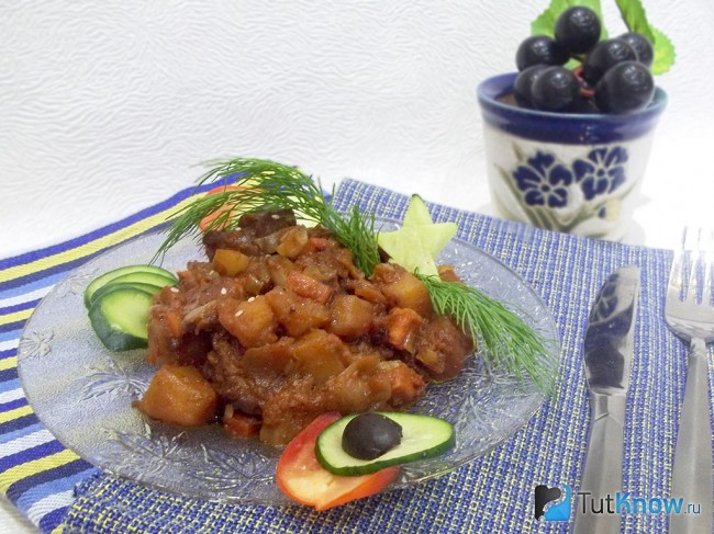 Готовое овощное рагу с мясом