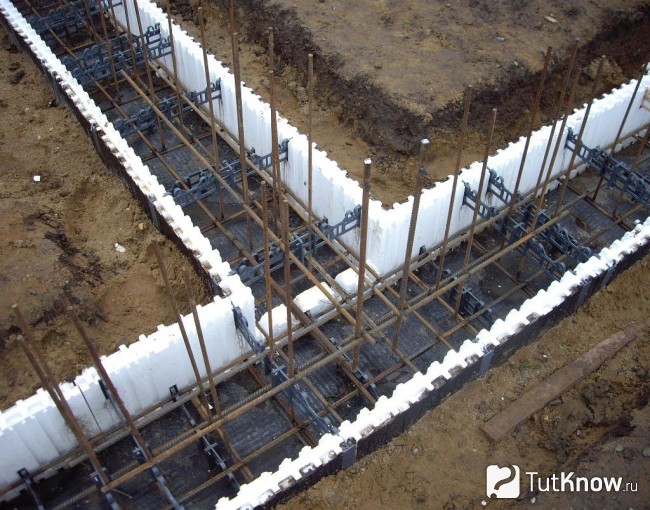 Установка арматуры для укрепления ленты
