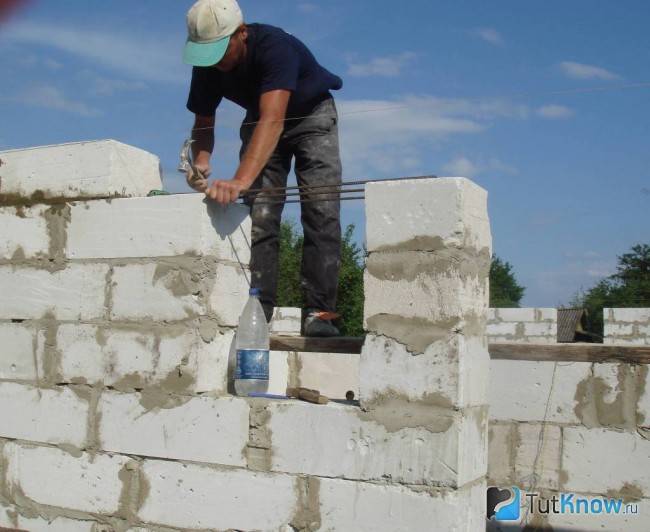 Строительство стен из газосиликатных блоков