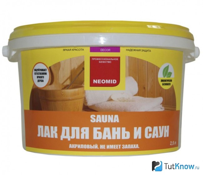 Акриловый лак для бани Neomid