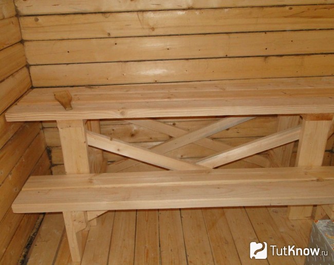 Скамья для парной в бане