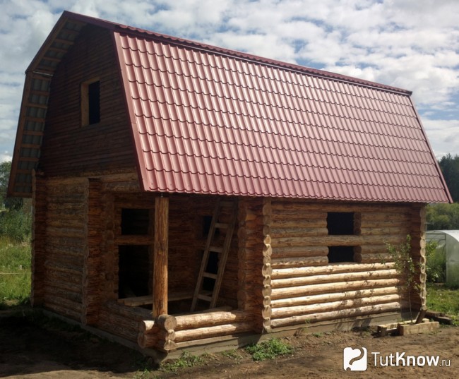 Кровля ломаной крыши бани