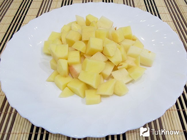 Картофель очищена и нарезана