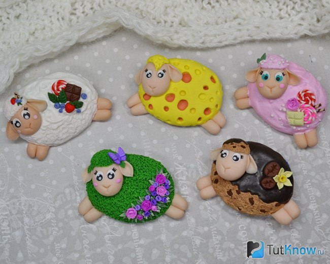 Овечка из полимерной глины на Новый год