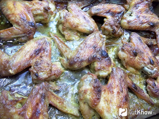 Крылышки запечены
