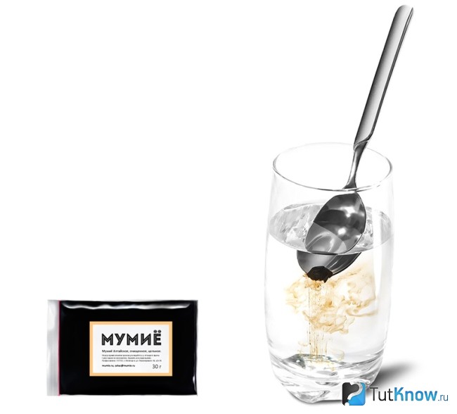 Приготовление напитка с мумие