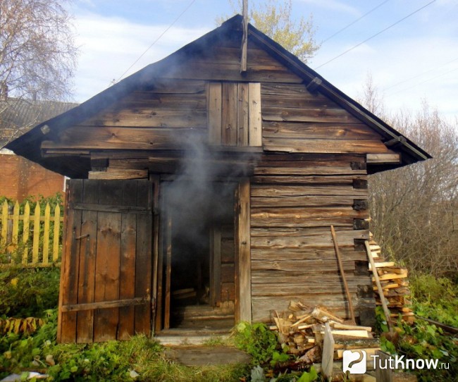 Прогрев бани по-черному