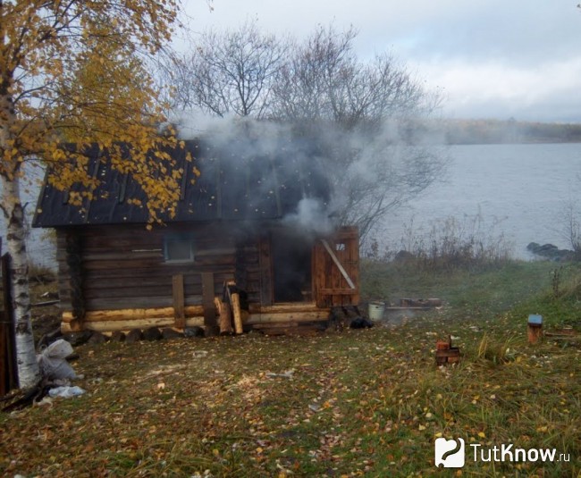 Баня по-черному  снаружи