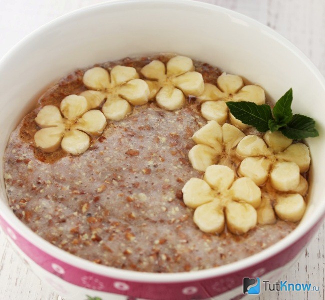 Льняная каша с бананом