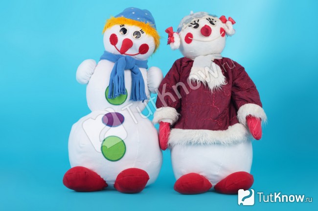 Снеговик из ткани
