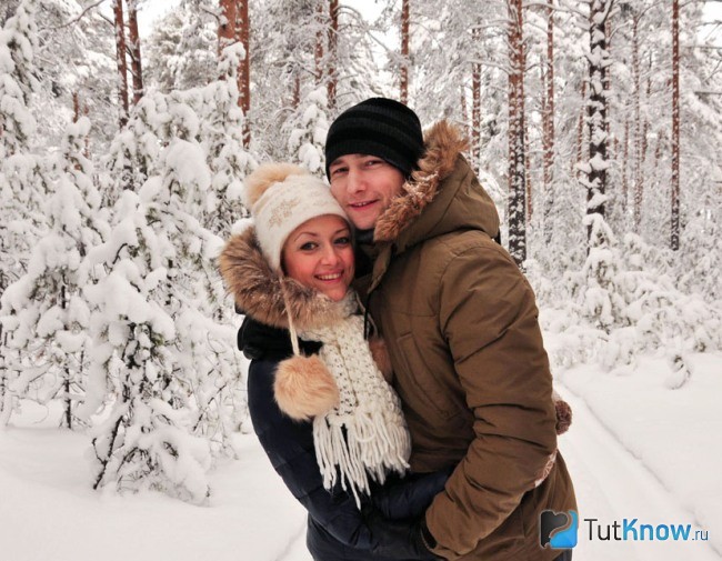 Прогулка на природе зимой