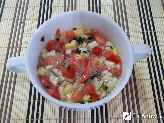 Все продукты перемешаны