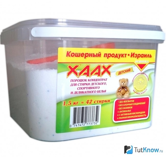 Безфосфатный детский порошок