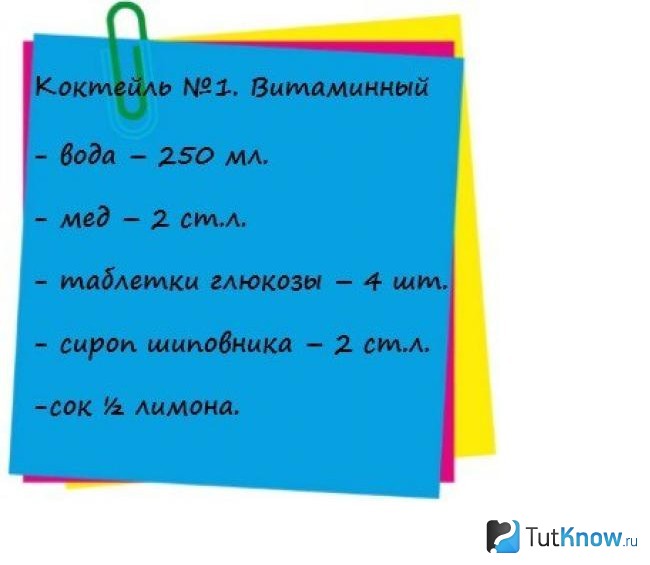 Ингредиенты для витаминного коктейля на листике