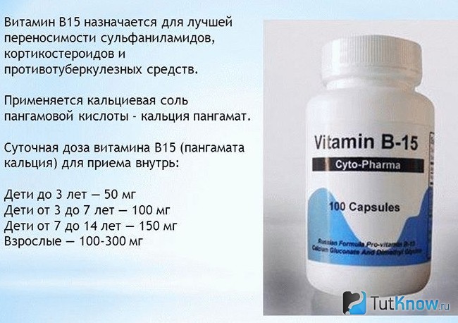 Пояснение назначения и дозировок витамина В15