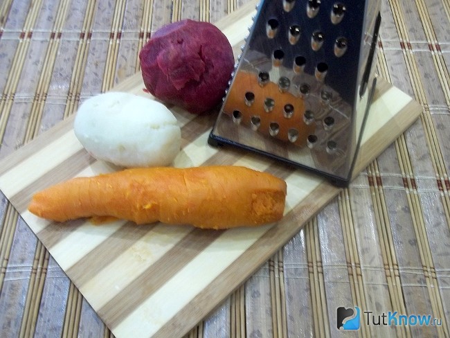 Овощи отварены и очищены