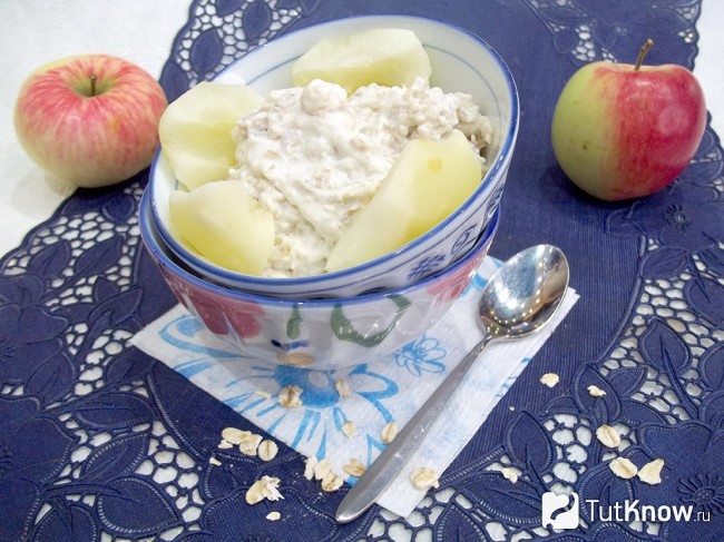 Готовая овсянка с творогом