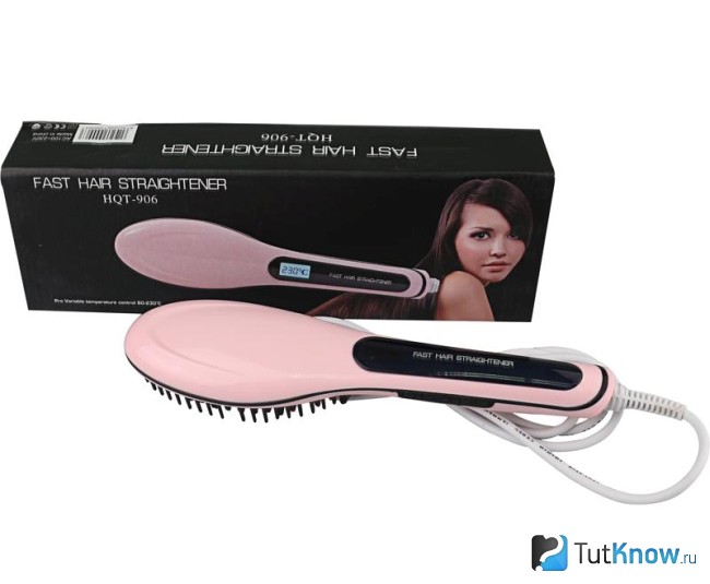 Упаковка и электрическая расческа Fast Hair Straightener
