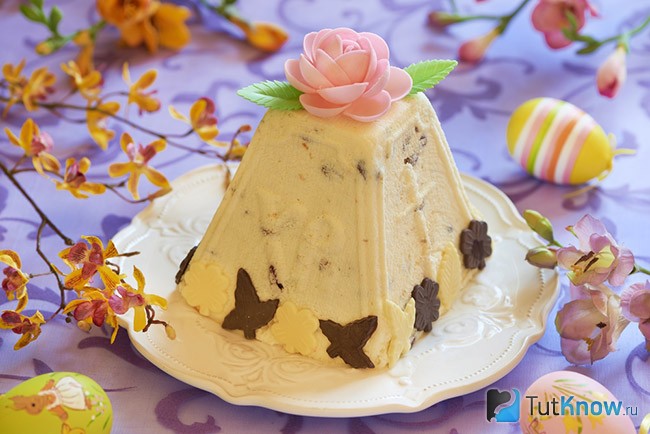 Творожная пасха с шоколадками