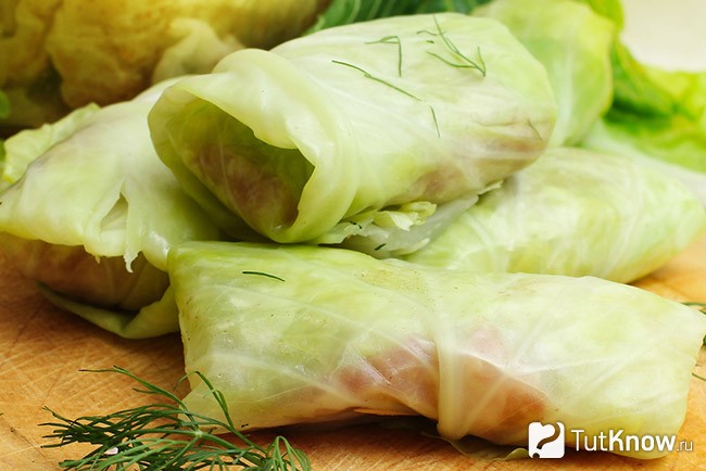 Постные голубцы с овощами