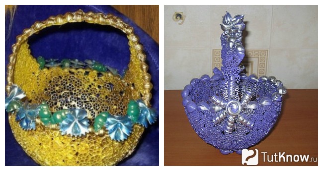 Корзинки из макарон