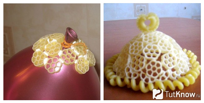 Изготовление крышки чайника из макарон