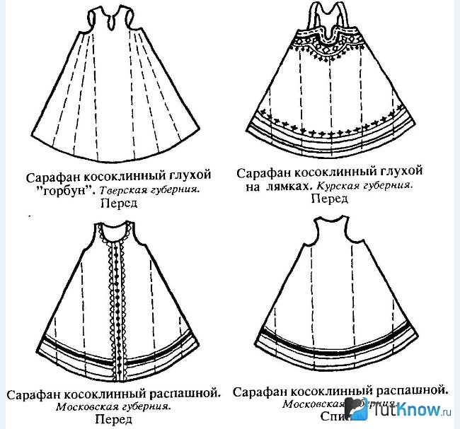 Выкройка национального сарафана