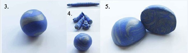 Шарик для серьги из полимерной глины