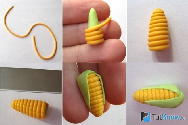 Кукуруза из полимерной глины