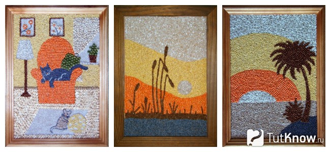 Самодельные картины из круп