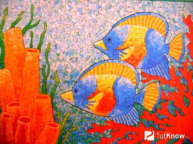 Вариант мозаики из скорлупы