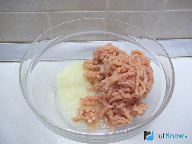 Мясо с луковицей перекручены