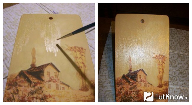Готовая картина, декорированная салфетками