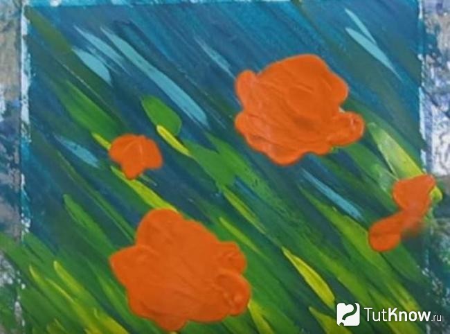 Рисование цветов гуашью