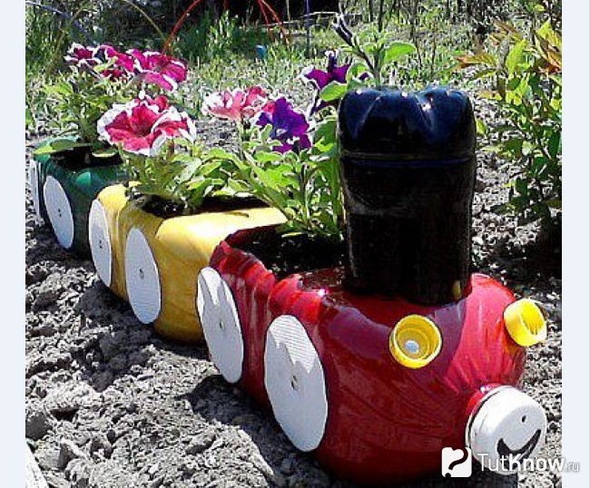 Цветники для дачи из канистр
