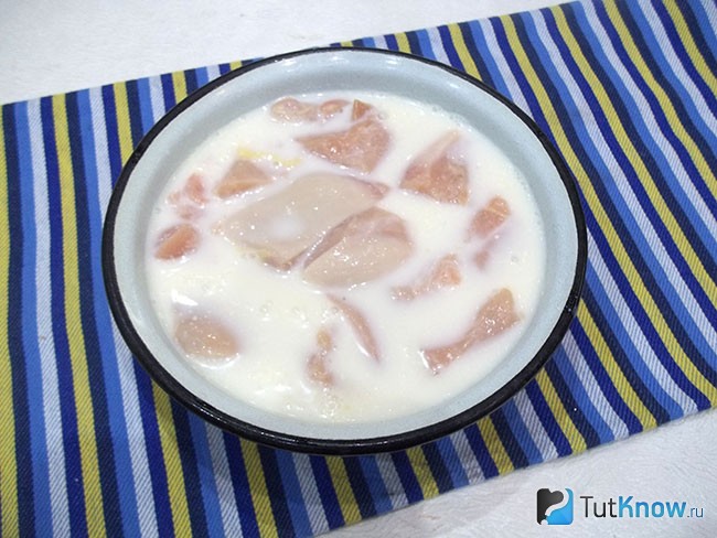 Мясо замочено в молоке
