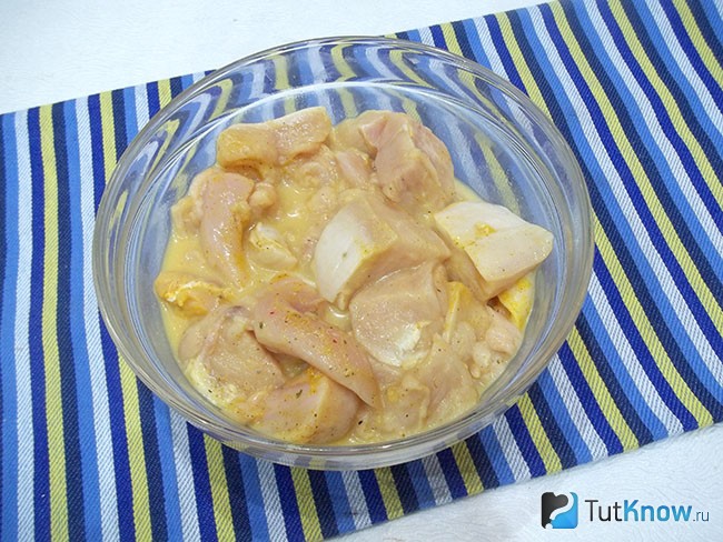 Мясо перемешано