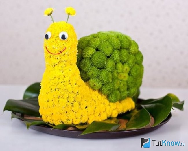Улитка из цветов