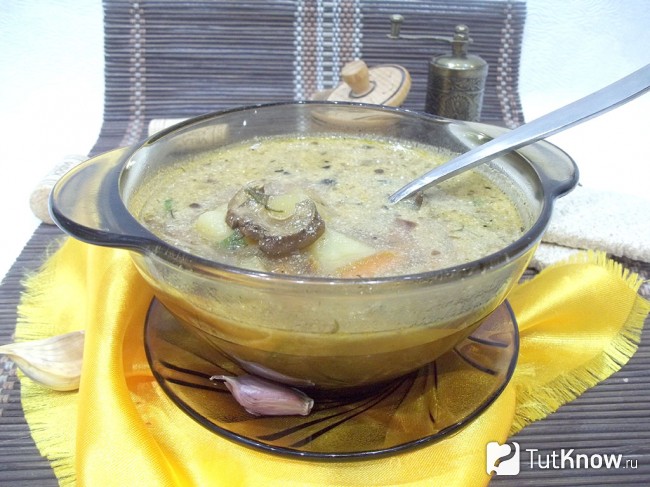Готовая грибная юшка