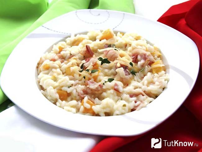 Ризотто с тыквой и грибами