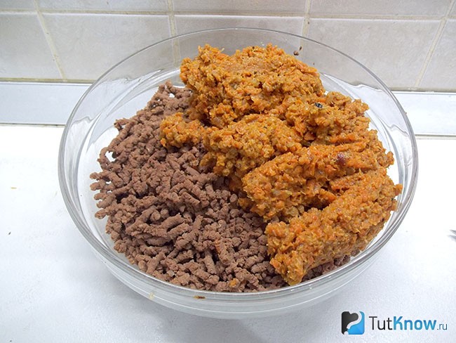 Овощи и субпродукты перекручены