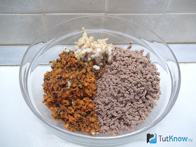 Продукты перекручены через мясорубку