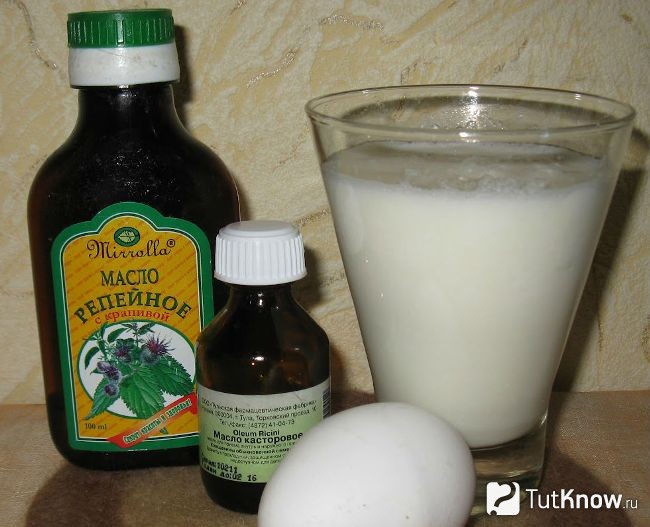 Ингредиенты для маски с маслом льна
