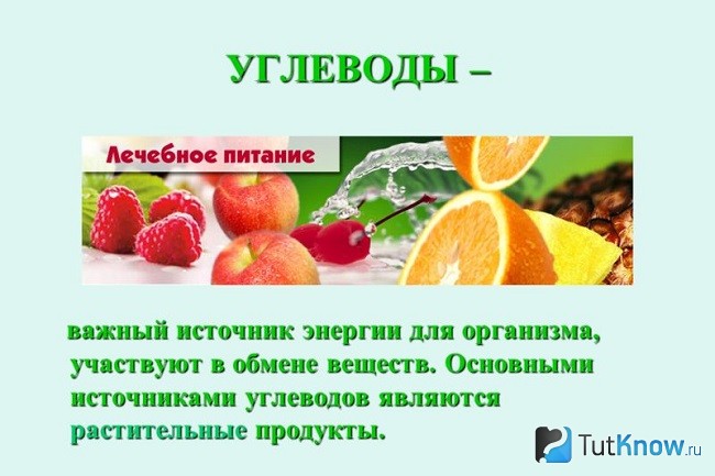 Справка об углеводах