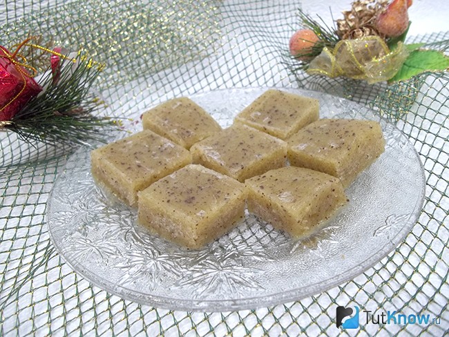 Готовое желе из киви